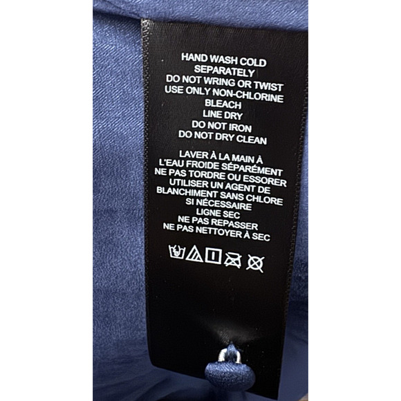 Anthropologie Women's Navy Blue Twist-Front Sequin Wrap Sheath Dress Size 10P - Picture 12 of 12